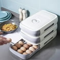 thumbnail image 4 of 2 Uds Caja de Almacenamiento de Huevos Refrigerador Organizador Apible Hogar Fresco, 4 of 8