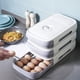 thumbnail image 4 of 2x Caja De Almacenamiento De Huevos Refrigerador Organizador Apilable Fresco Para El Hogar, 4 of 8