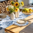thumbnail image 4 of Summer Beach Coastal Round 13 Inch Placemats Set of 4, Sea Turtle Coral Nautical HeatResistant Non Slip Place Mats for Dining Table, Wipeable Braided Kitchen Table Mats for Housewarming, 4 of 9