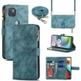 thumbnail image 1 of Funda tipo cartera para Motorola Moto G 5G 2020/One 5G Ace 2021/One 5G UW Ace 2021, [9 ranuras para tarjetas], correa ajustable para el hombro, cierre de cremallera, funda de piel sintética de 6,7, 1 of 8