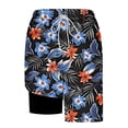 thumbnail image 5 of WAENQINLA Men's Swim Shorts Tropical Graphic 2 in 1 Beach Board Shorts Summer Casual Elastic Waisted Drawstring Swim Trunks ,Size S-2XL, 5 of 7