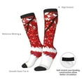 thumbnail image 4 of Gaeub Red Maple Leaf Printed Design Socks Stretchy High Tube Socks for Men Women Teens , Softball Soccer Socks for Hiking, Sport, 4 of 6