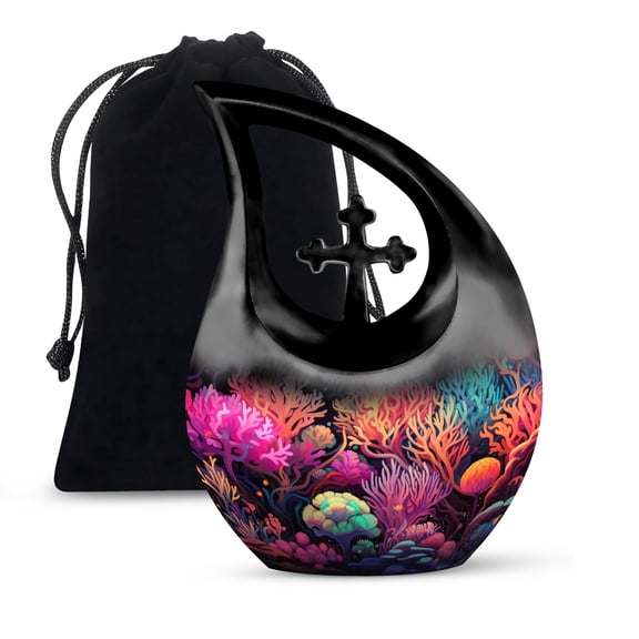 JAGSHASHI Wilderness Urn For Men - Funeral Cremation Urns For Ashes - Cremation Urns Large - Adult Urns For Men - 10 Inch With Velvet Bag - Cremation Ashes Urn - Urns For Human Ashes Adult Female