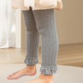 thumbnail image 4 of XinLfly Baby Toddler Girl's Tights Cable Knit Leggings Little Girls Solid Color Lace Stockings Bows Cotton Pantyhose,Gray,18M-4T, 4 of 6