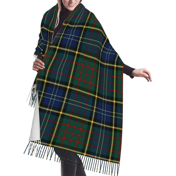 Women's Fashion Plaid Tassel Large scarf warm party shawl Wraps