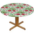 thumbnail image 3 of muroi Flowers and Cherry Round Fitted Tablecloth, Waterproof Round Table Cloth with Elastic Edged Washable Table Cover for Indoor Outdoor Fits 45"-50" Tables, Medium, 3 of 6