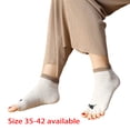 thumbnail image 5 of JUUNthy Womens Open Toe Socks, Cute Soft Cotton Comfort Crew Cut Five Finger Ankle Socks Beige, 5 of 12