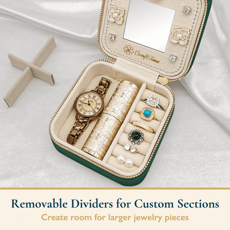 ComfiTime Travel Jewelry Case with Mirror and Velvet photo 6