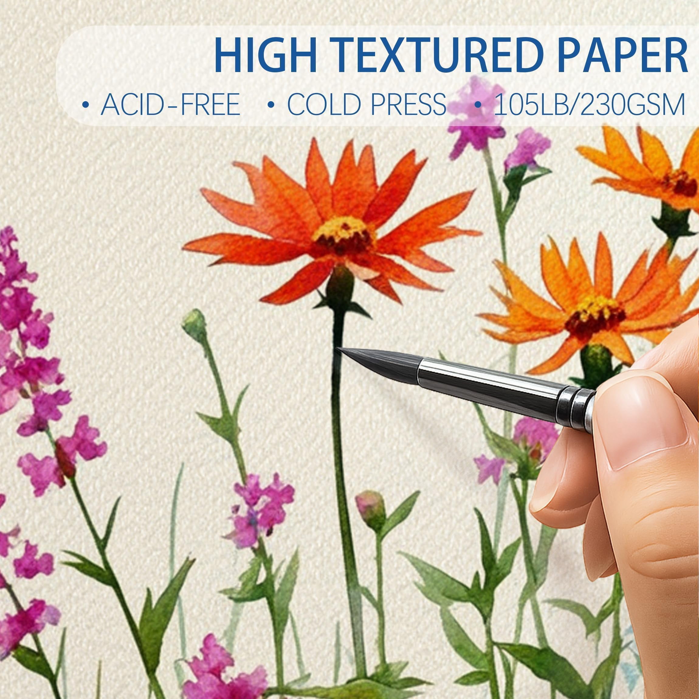 Watercolor Paper 100 Sheets 8.5x11 Inches Cold Press for Painting and Crafting