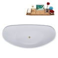 thumbnail image 2 of 75" Streamline N953PBR Soaking Freestanding Tub and Tray With Internal Drain in Polished Brass, 2 of 9