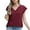 Wine, variant on Diufon Women's Dressy Tops Casual Loose Cap Sleeve Tunic V Neck Shirts Trendy Solid Color Business Blouse