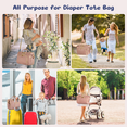 thumbnail image 5 of Diaper Bag Tote, Multifunctional Baby Changing Bag with Insulated Milk Bottle Pockets, Large Capacity Travel Backpack W/ USB Charging Port & Stroller Straps, Portable Newborn Baby Bags(Pink), 5 of 7