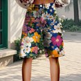 thumbnail image 2 of kaondbfi Women's Summer High Waisted Shorts Knee Length Fashionable and Casual Style with Pockets Lightweight and Breathable, 2 of 3