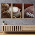 thumbnail image 3 of wall26 Framed Canvas Print Wall Art Set Baseball, Mitt, Football &amp; Basketball Sports Athletes Photography Realism Contemporary Scenic Colorful for Living Room, Bedroom, Office - 24"x36", 3 of 5