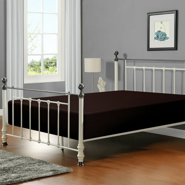 FLXXIE 1800 Thread Count Brushed Microfiber Fitted Sheet with 15