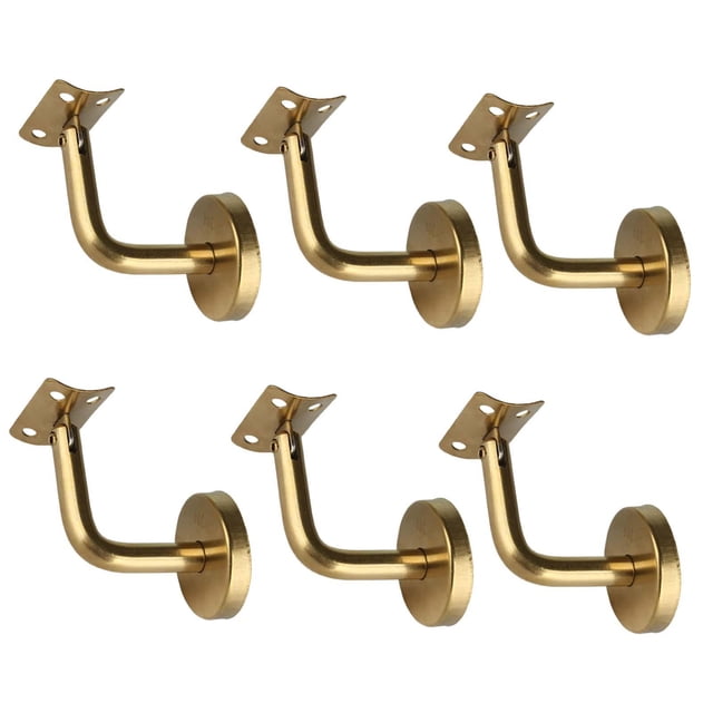 Ruiboury 6Pcs Hand Rail Brackets for Stairs Hand Railing Support Banister Building Arc Support Plate 6x6x5cm