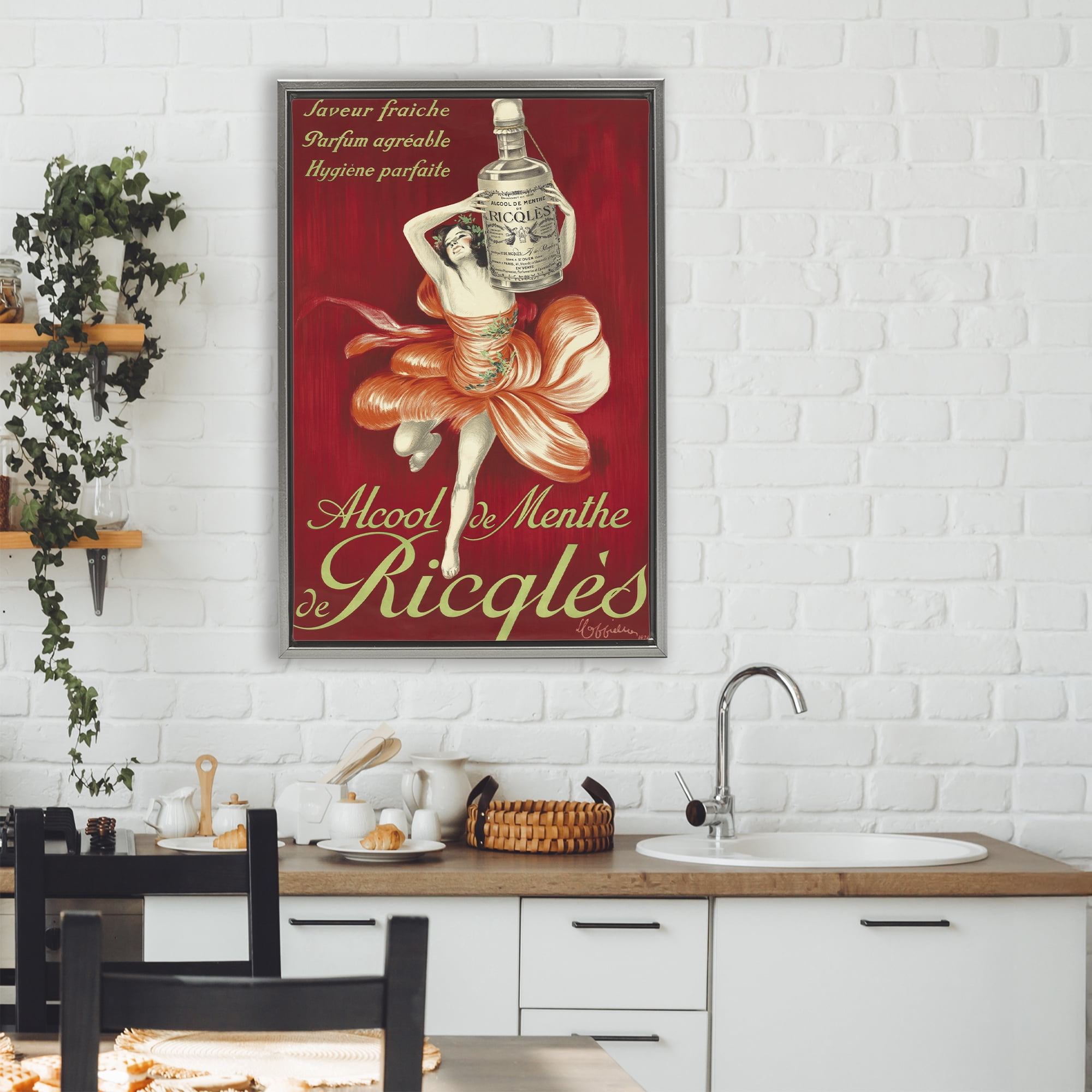 Stupell Industries Vintage Herbal Remedy Advertisement Gray Framed Floater Canvas Wall Art, design by Leonetto Cappiello