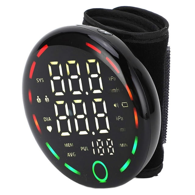 Blood Pressure Monitor Wrist Type Blood Pressure Measuring Machine with LED Backlit Screen Voice Broadcast for Home Use