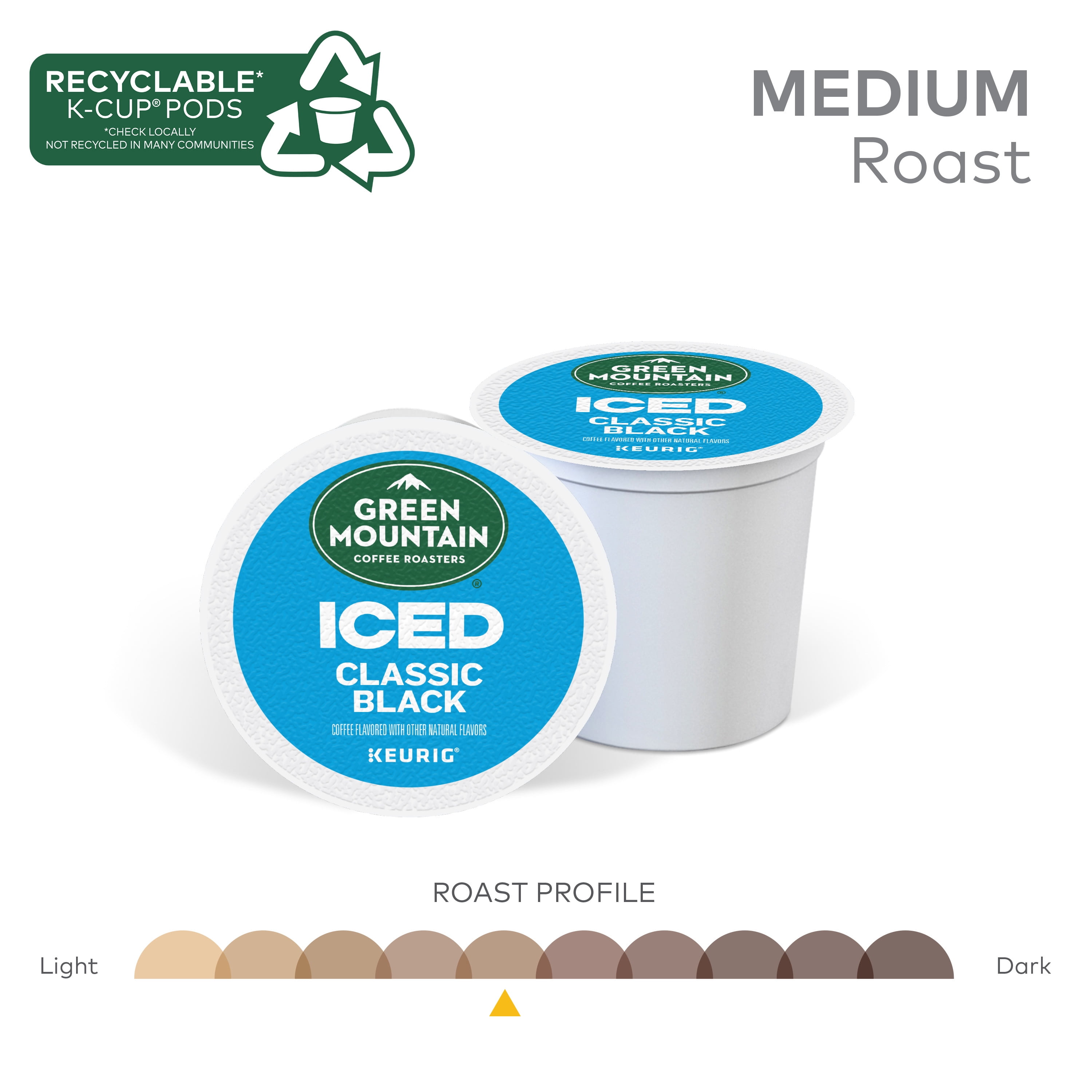 Green Mountain Coffee Roasters, ICED Classic Black Iced K-Cup Coffee Pods, 12 Count