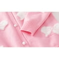 thumbnail image 4 of Godderr Kid Baby Girl Print Cute Cardigan Long Sleeve V Neck Brushed Sweater V-Neck Toddler Outerwear, 4 of 5