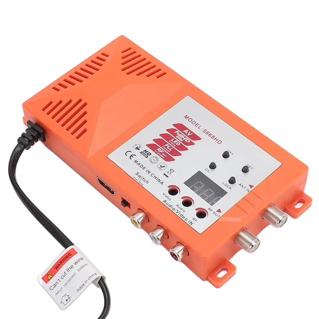 HD Multimedia Interface AV to RF Modulator, PAL NTSC HD 1080P Coaxial RF Modulator with Antenna Port Channel Switch for Home TV CATV System Replacement