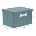 thumbnail image 4 of REGALWOVEN Storage Cube, Fabric Storage Bin with Lid and Handle for Shelves Closet, Collapsible Basket for Organizing Clothes Books Green 15.7*11.8*9.8in, 4 of 5