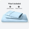 thumbnail image 3 of Bare Home Ultra-Soft Fitted Sheet + Pillowcase Set - Premium 1800 Collection - Deep Pocket - King, Light Blue, 3 of 8