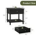 thumbnail image 3 of Morden Fort Farmhouse Spindle Wood Nightstand 1 Drawer 1 Shelf, Rustic Bedside Table, Black Finish, 3 of 8