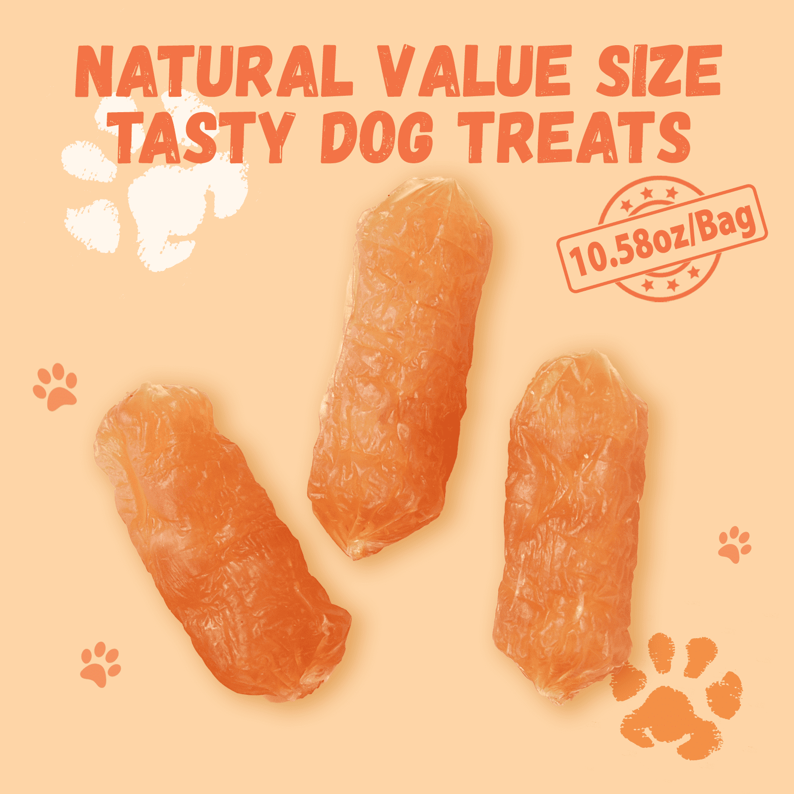 (2 pack) Pawmate Chicken Sausage Dog Treats, Natural Protein Rich Treats for All Dogs, 11oz