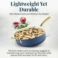 thumbnail image 3 of Gotham Steel Blue 5.5 Quart Heavy Duty Ceramic Nonstick Jumbo Cooker with Lid and Gold Handles Dishwasher Safe, 3 of 7