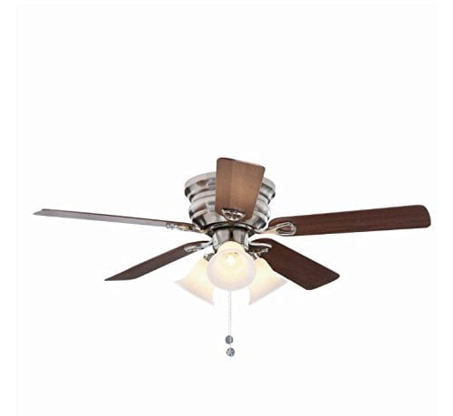 Hampton Bay Clarkston 44 In Brushed Nickel Ceiling Fan With Light Kit Walmart Com
