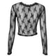 thumbnail image 3 of MHFRRA Lencería Sexy de Encaje con Escote En V Profundo para Mujer, Traje para Cita Nocturna, Top de Manga Larga Negro, 3 of 4