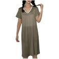 thumbnail image 6 of Kaemgyyd Womens Nightgowns Cute Heart Sleepwear Lounge Crew Neck Short Sleeve Nightshirt Sleepshirt Soft Pajama Dress, 6 of 7