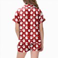 thumbnail image 4 of KPOPLK Halloween Pajamas for Girl Teen Satin Silk Pjs Short Sleeve Button Down Shirt and Shorts Set Sleepwear,Size 2-3 Years, 4 of 5