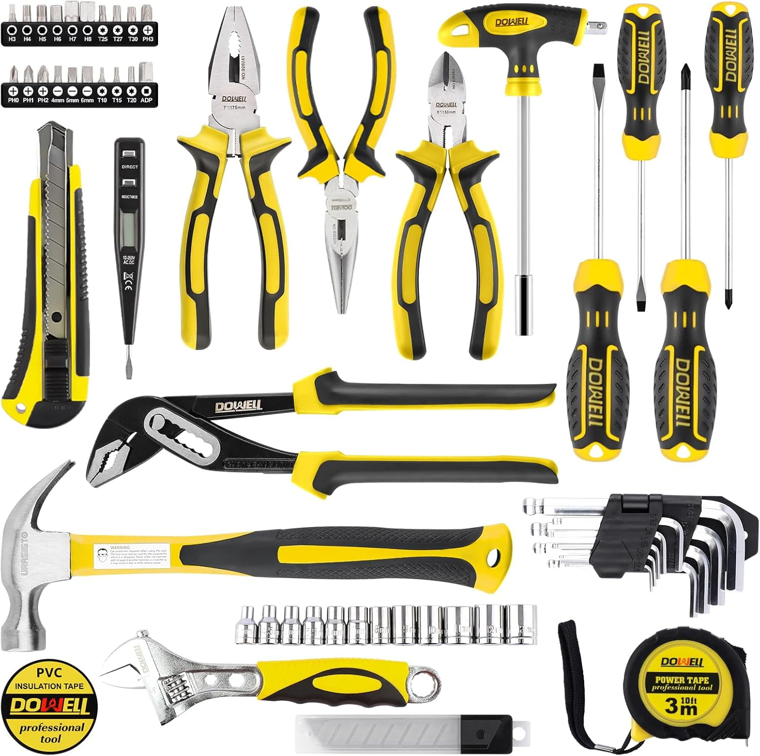Tool Set Tool Kit 62PCS Homeowner Tool Set Wrench Pliers Screwdriver Set Repair Tool Kit