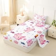 thumbnail image 2 of Manfei Cute Axolotl Twin Sheets,Sea Life Seamless Bedding For Girls,Pink White,3pcs,1 Fitted Sheet and 1 Pillowcase, 2 of 7