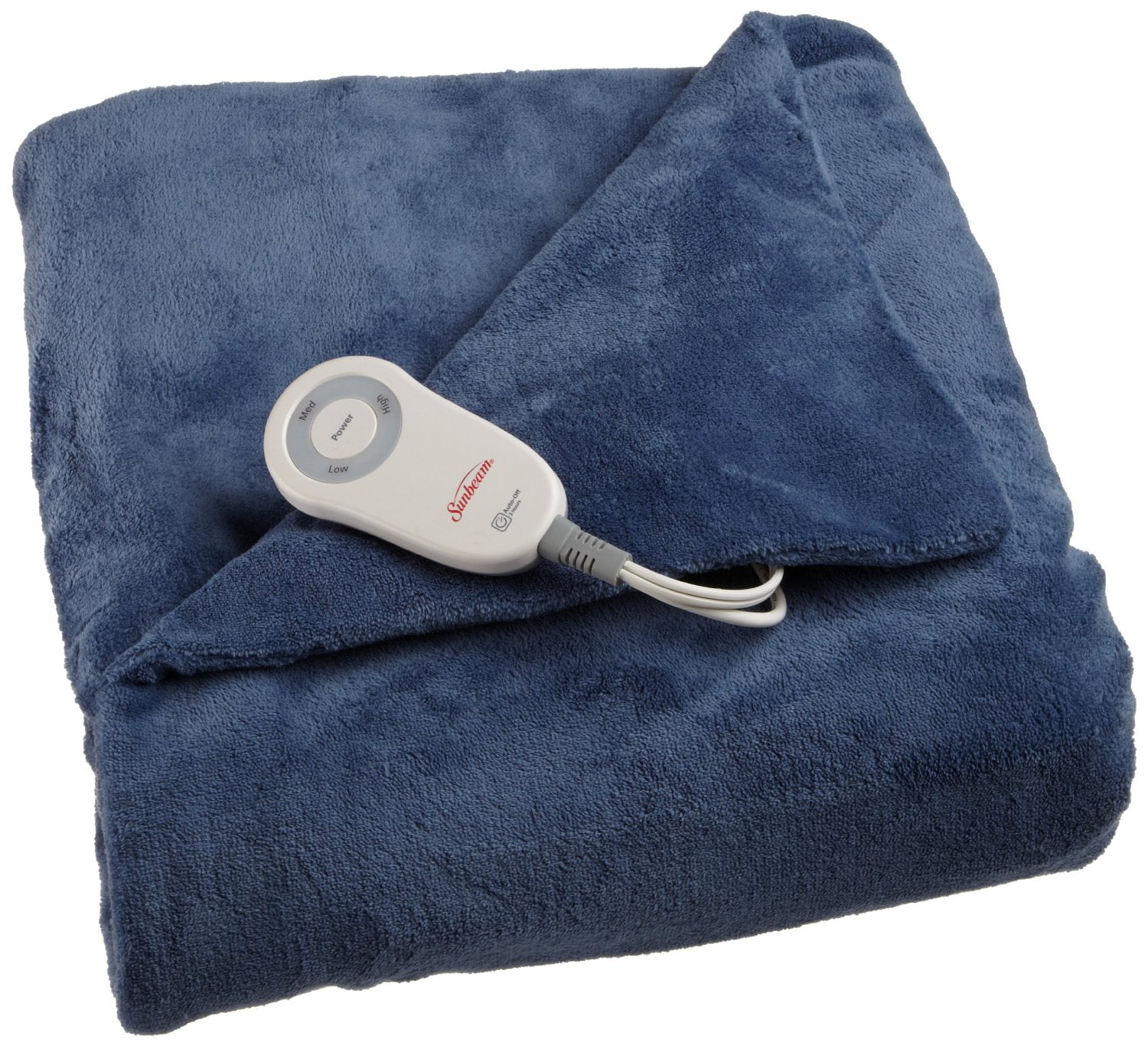 Charcoal Black Sunbeam Electric Heated Throw Blanket Velvet Plush Washable with 3-Heat Setting Auto-Off Controller 
