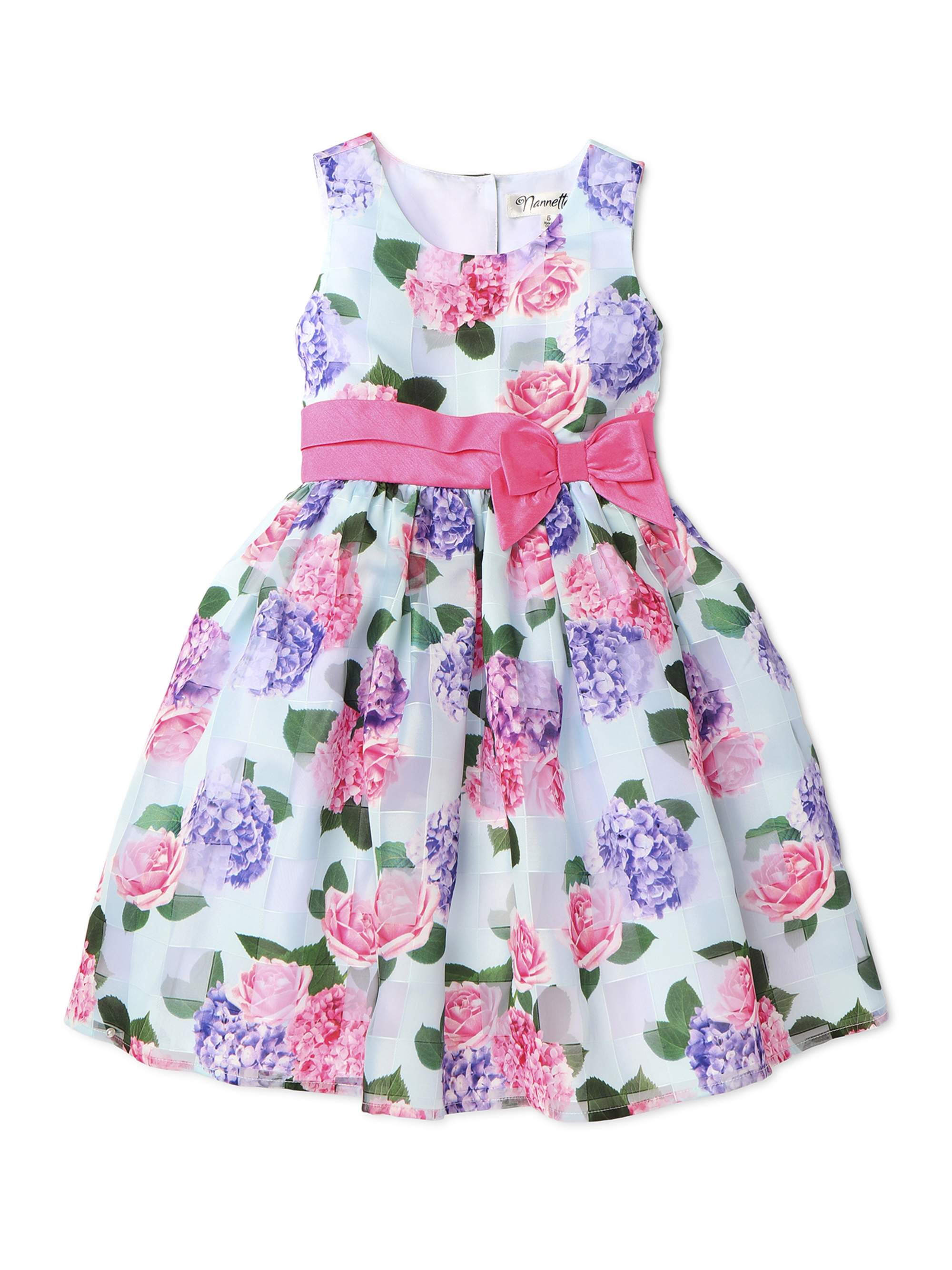 Nanette Girls Printed Jacquard Organza Easter Dress Sizes 4 6X 