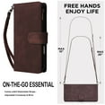 thumbnail image 4 of Dteck Crossbody Wallet Case for iPhone 17 Pro Max 6.9 Inch, 6 Card Slots Zipper Pocket PU Leather Stand Flip Cover with Lanyard Wrist Strap,Coffee, 4 of 4