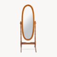 thumbnail image 2 of Liveasy Swivel Adjustable Full-Length Oval Wood Cheval Floor Mirror in Oak, 2 of 6