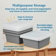 thumbnail image 4 of ECR4Kids Stackable Square Bins with Non-Snap Lids, Multipurpose Organization, Grey, 4-Pack, 4 of 9