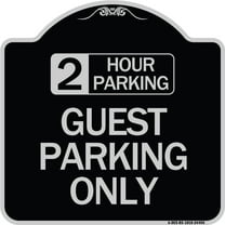 SignMission Designer Series Sign - 2 Hour Parking Guest Parking Only | Black & Silver 18" X 18" Heavy-Gauge Aluminum Architectural Sign | Protect Your Business & Municipality | Made in