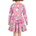 thumbnail image 3 of FKELYI Cute Snowman Long Sleeve Dress for Kids Elastic Girls Swing Dress Long Sleeve Size 7-8 T Breathable Round Neck Twirly Skater Dress Merry Christmas, 3 of 4