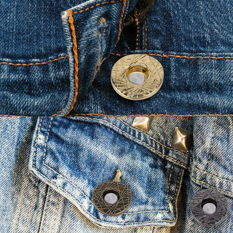 2pcs Snap Fastener Metal Pants Buttons For Clothing Jeans Perfect Fit  Adjust Button Self Increase Reduce