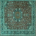 thumbnail image 1 of Ahgly Company Indoor Square Persian Turquoise Blue Traditional Area Rugs, 4' Square, 1 of 4