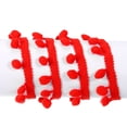 thumbnail image 3 of Uxcell 20 Yards Pom Pom Ball Fringe Trim Ribbon Sewing Trim DIY Crafts, 8mm Red, 3 of 6
