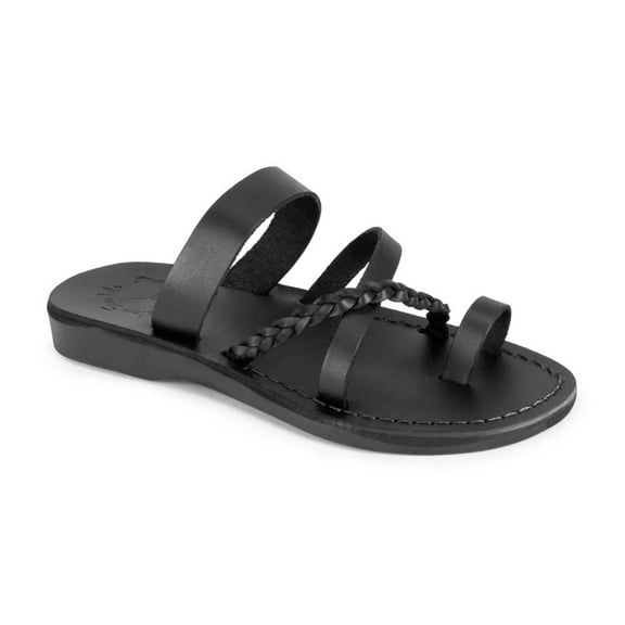 Sophia - Leather Braided Flat Sandal - Womens Sandals