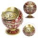 thumbnail image 3 of Vintage Ashtray Tellurion Shape Elegant Pattern Zinc Alloy Wine Red with Cover Craft Gift, 3 of 4