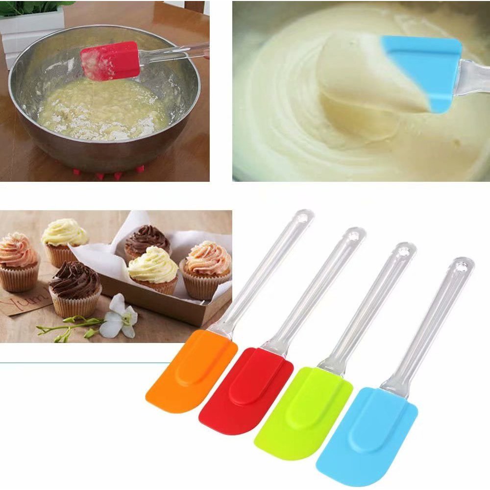 4 pieces Silicone Spatulas, Non Stick Rubber Spatulas Silicone Mixing