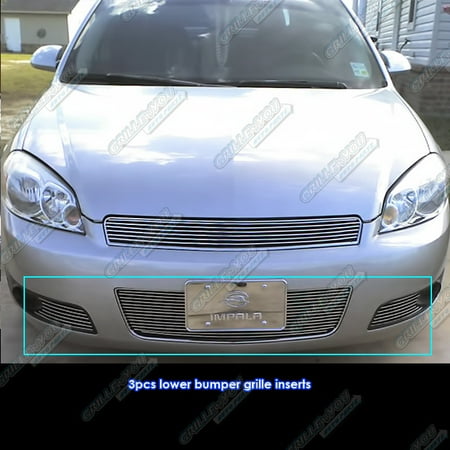 Fog Lamps Billet Grille - Fits 2006-2013 Chevy Impala Bumper With Fog light Show Billet Grille